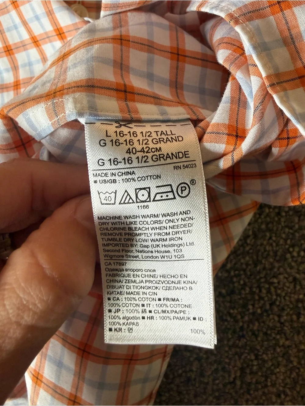 Banana Republic Men’s Camden Fit Non-Iron Dress Shirt Large Tall Plaid